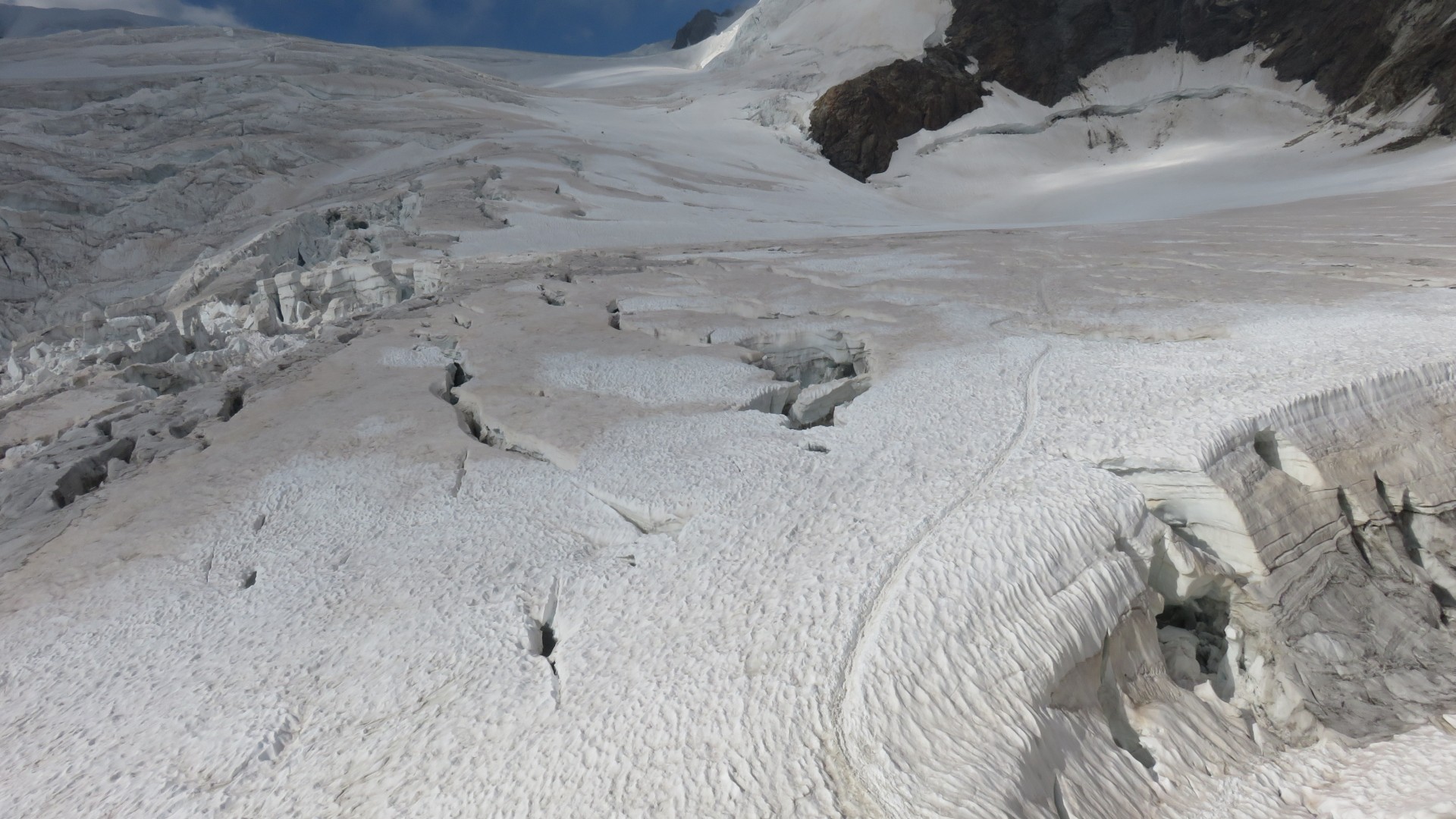 lys glacier from rifugio gnifetti