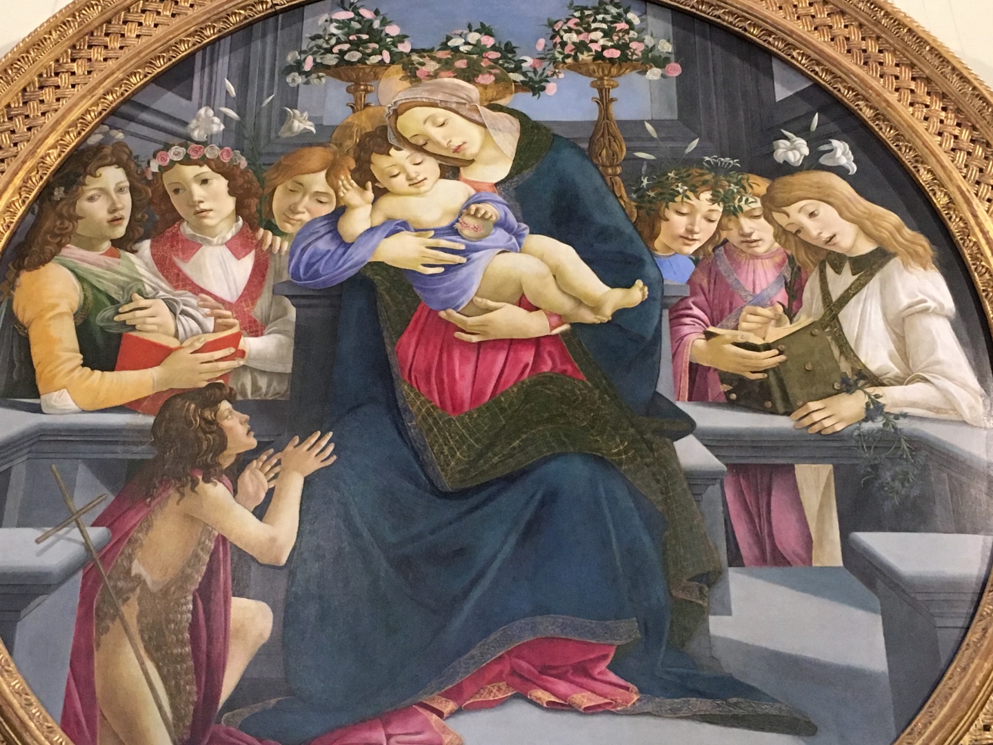 Virgin and Child with Six Angels and the Baptist - Botticelli