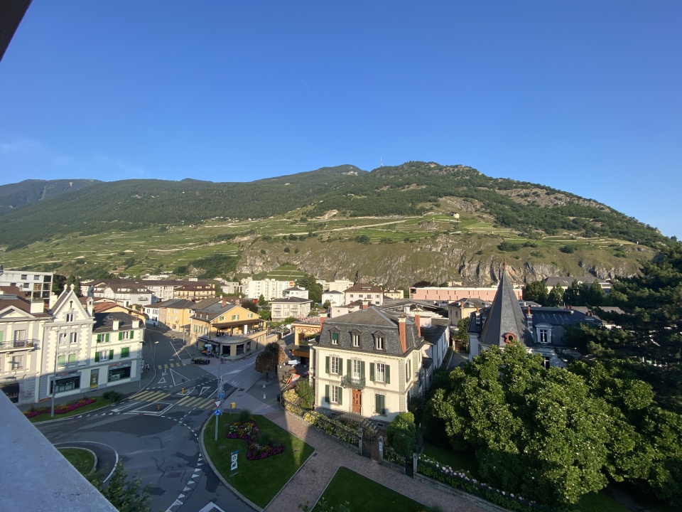 Col de la Forclaz from my room at Hotel Alpes & Rhne