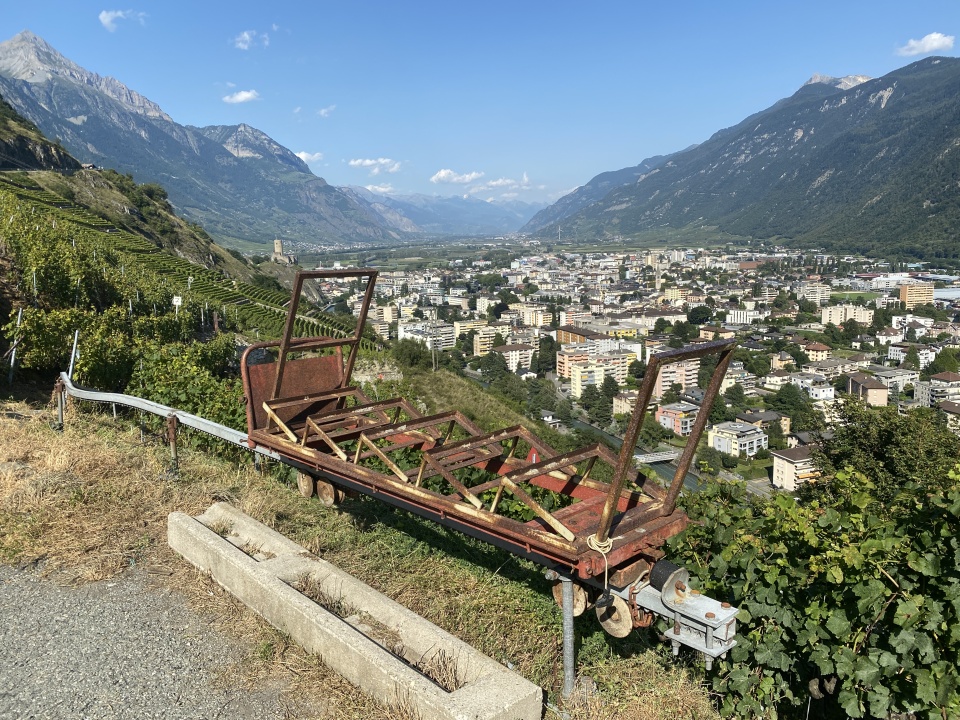 wine train above Martigny on Col de la Forclaz