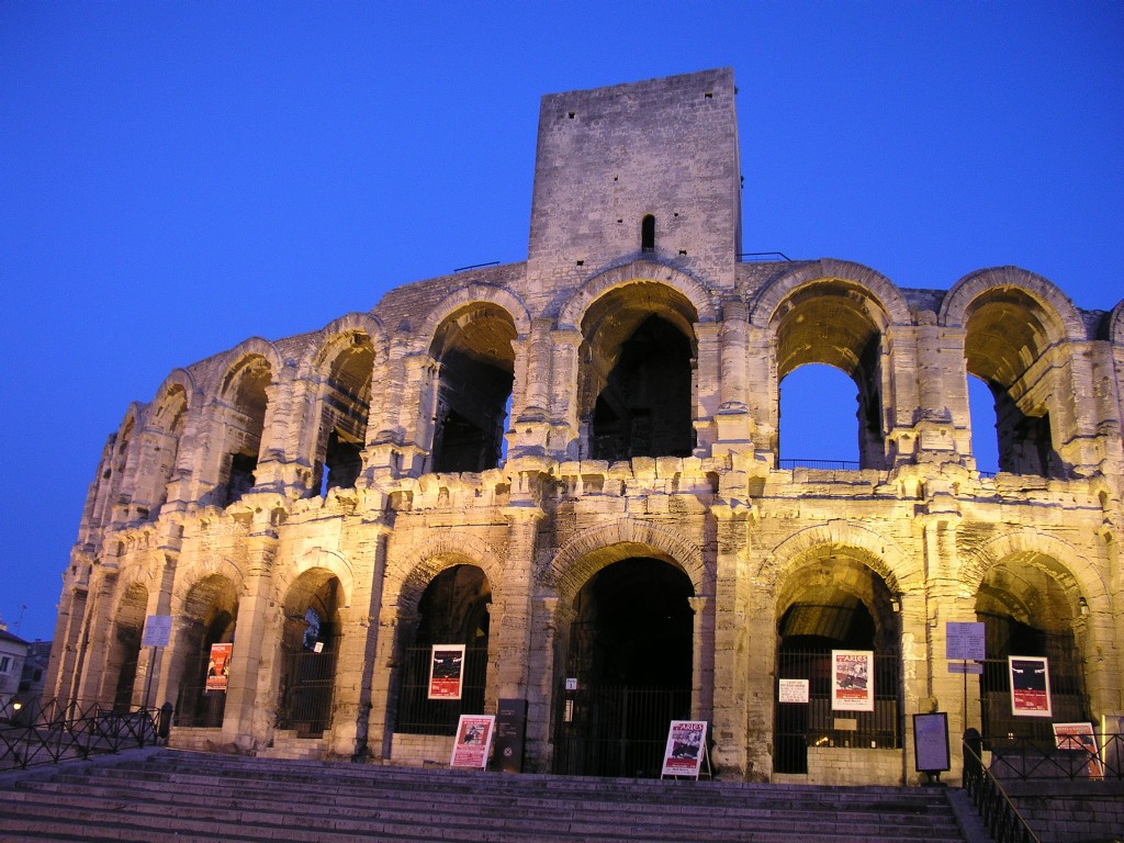 Arles Arena at dusk