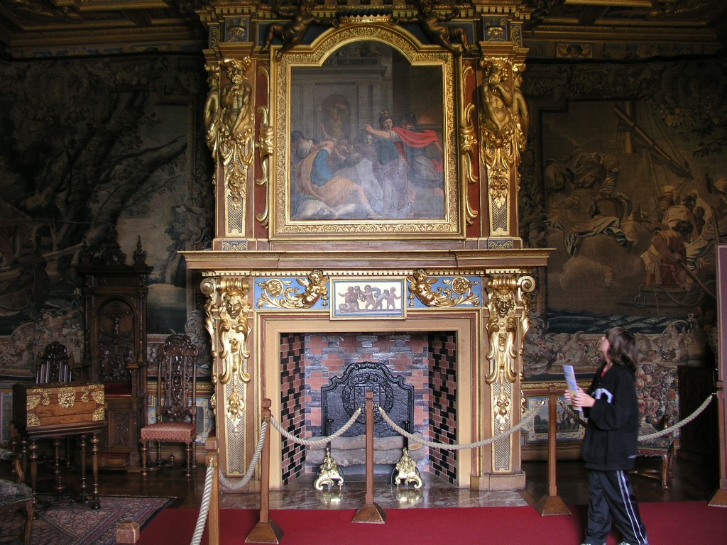 fireplace in Cheverny