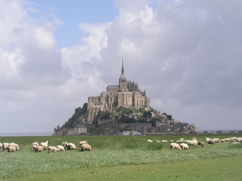 Mont St Michel with sheep