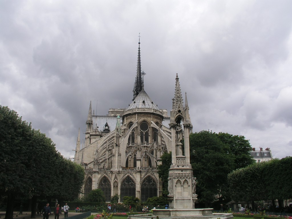Notre Dame - rear view, with the flying buttresses